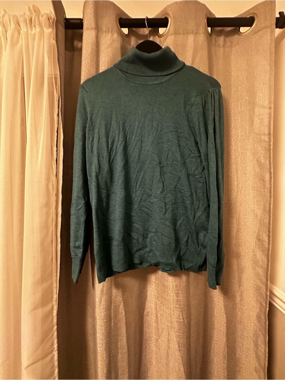 cleo Teal High-Neck Lightweight Sweater